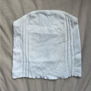 La Hearts Cream Ribbed Tube Top